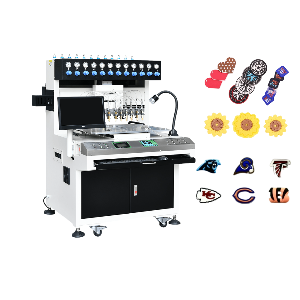 Emoji pendant soft pvc keyring filling machine